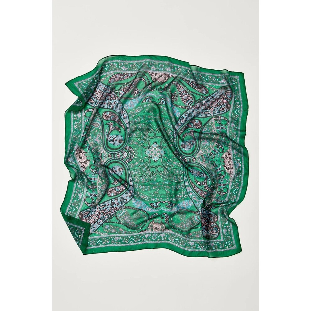 Free People So Silk Printed Bandana Scarf Tube Top Belt Floral Paisley Wrap OS